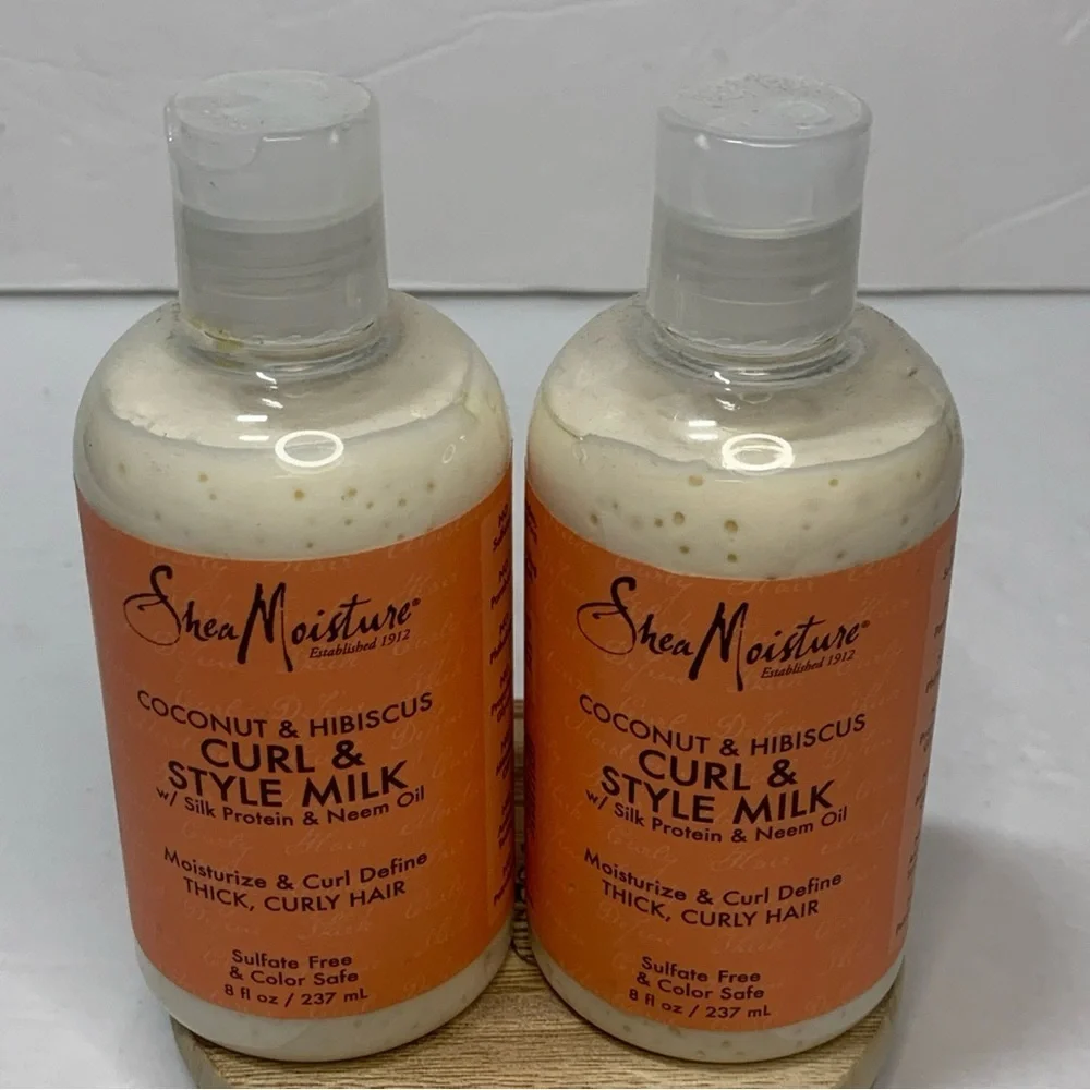 ( 2 PK) Shea Moisture Coconut & Hibiscus Curl & Style Milk 8 Fl Oz New